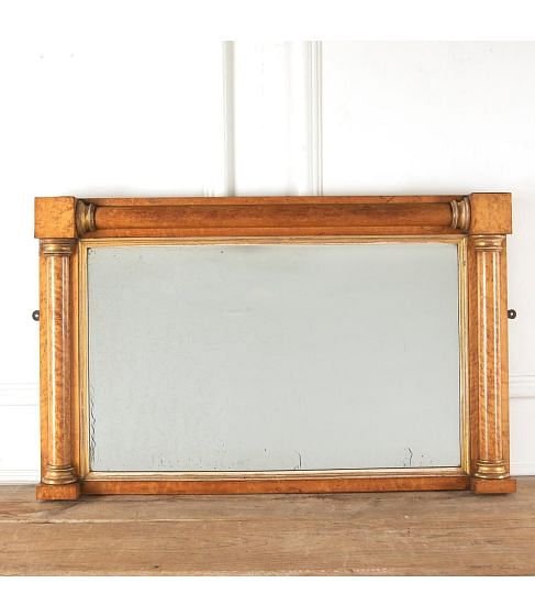 19th Century English Gilt Birchwood Overmantle Mirror