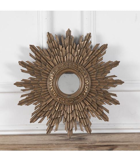Early 20th Century Art Deco Gilt Sunburst Mirror