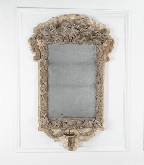18th Century French Oak Carved Mirror with Later Additions