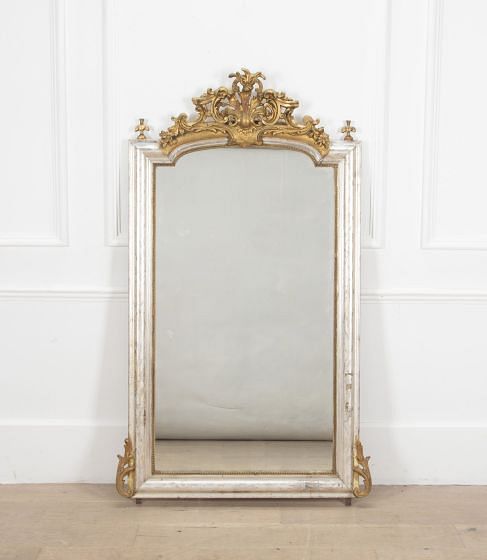 19th Century French Silver Leaf Mirror
