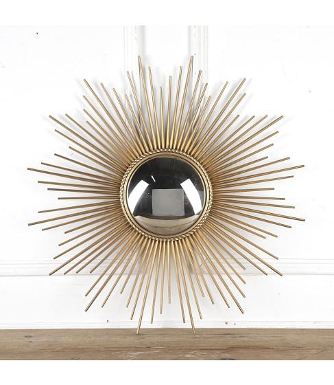 20th Century Convex Sunburst Mirror by Chaty Vallauris