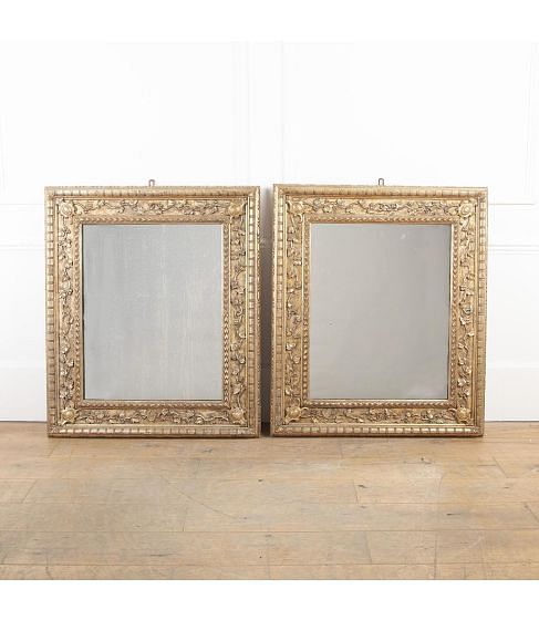 Pair of Early 19th Century Florentine Silver Giltwood Mirrors