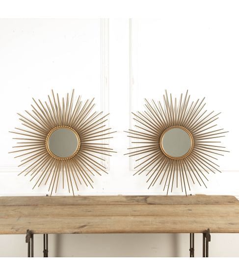 Pair of 20th Century Chaty Vallauris Sun Mirrors