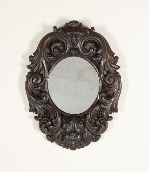 Late 19th Century Carved Acanthus Mirror