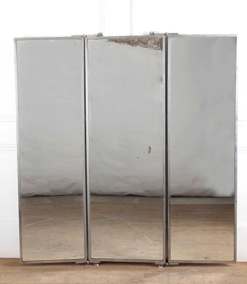 19th Century Francois Brot Triptych Mirror