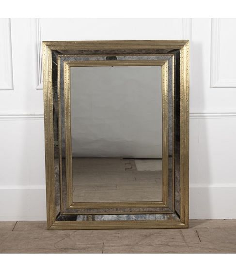 20th Century Spanish Brass Cushion Mirror