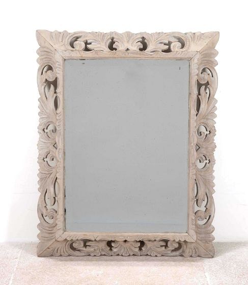 19th Century Italian Limed Mirror