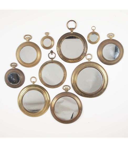 Collection of Ten 20th Century Spanish Pocket Watch Mirrors