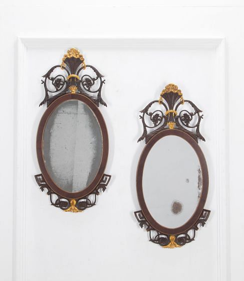 Pair of 19th Century Spanish Oval Mirrors