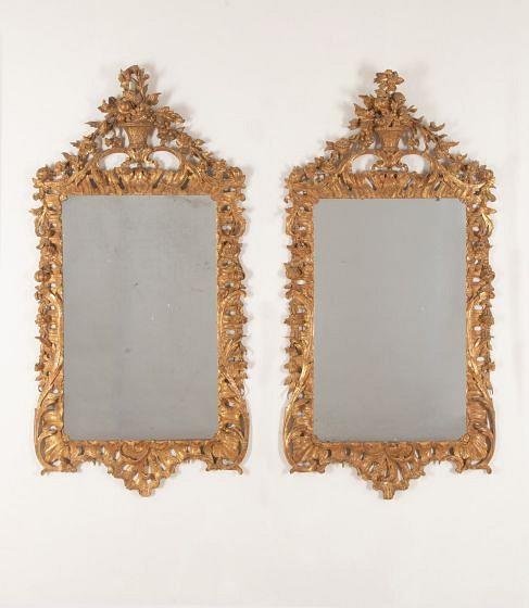 Large Pair of 19th Century George III Style Giltwood Mirrors