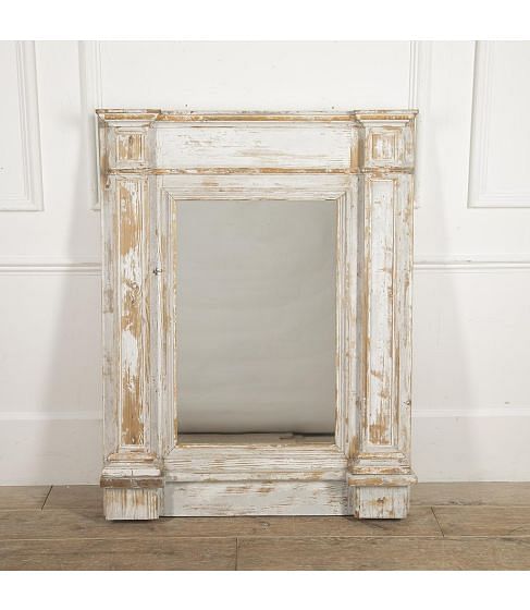 18th Century French White Trumeau Mirror