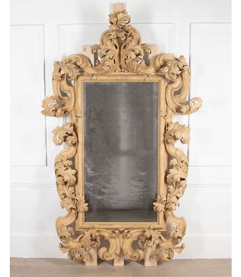 Large 19th Century Italian Carved Mirror
