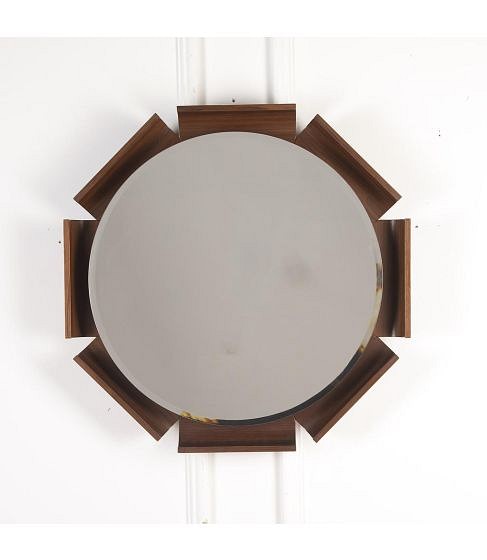 20th Century Rosewood Round Mirror