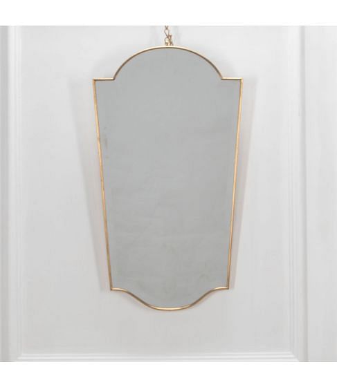 Mid-Century Brass Bevel Mirror