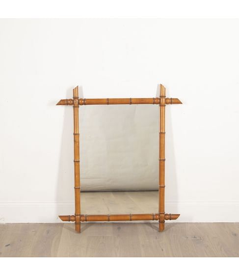 20th Century French Faux Bamboo Mirror