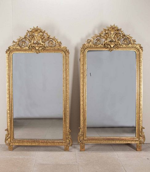 Pair of 19th Century French Neo-Classical Gilt Mirrors