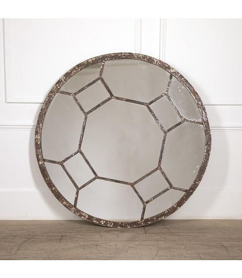 19th Century Industrial Metal Mirror