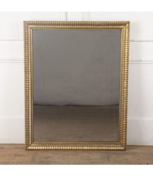 19th Century French Gilt Ripple Mirror