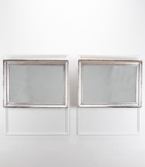 Pair of Late 19th Century French Silver Gilt Box Framed Mirrors