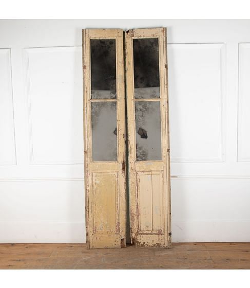 Pair of 19th Century French Chateau Mirrored Doors