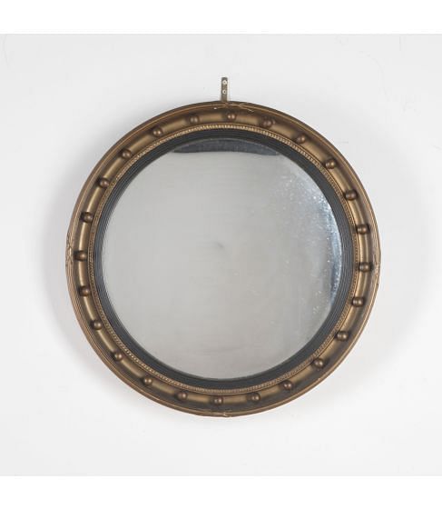 20th Century Regency Style Gilded Convex Mirror