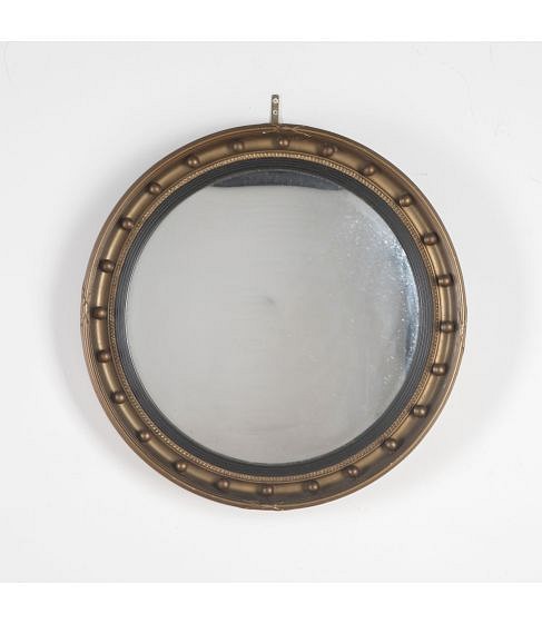 SALE: 20th Century Regency Style Gilded Convex Mirror