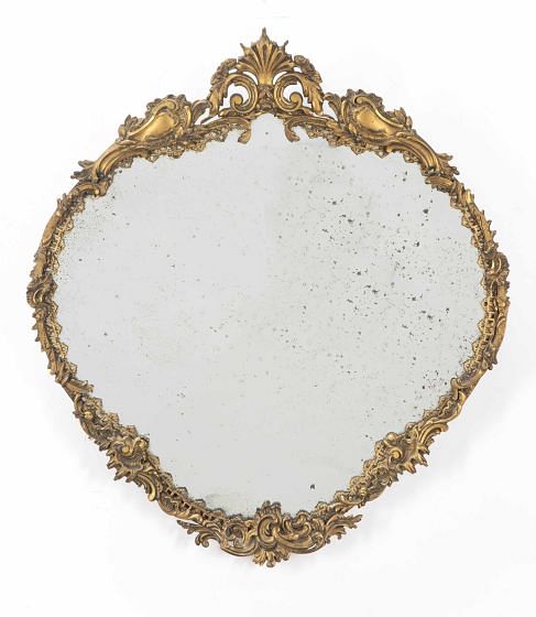 20th Century French Bronze Framed Wall Mirror