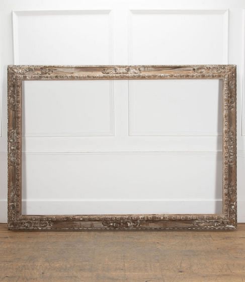 Exceptional Very Large 19th Century Hand Carved Pine Frame