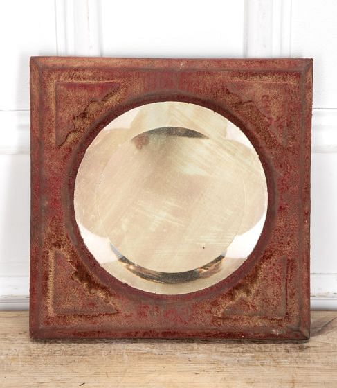 Small 20th Century French Velvet Framed Wall Mirror