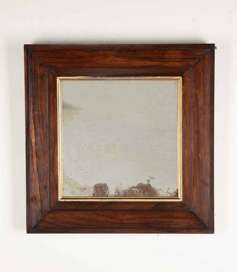 Regency Period Rosewood and Gilt Square Mirror