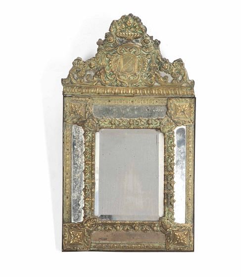 19th Century French Repousse Cushion Mirror