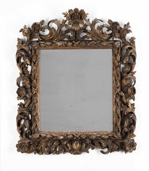 18th Century Italian Gilded Carved Wood Mirror