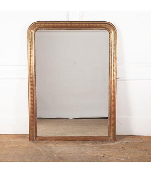 19th Century French Gilded Overmantle Mirror
