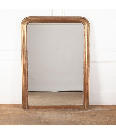 19th Century French Gilded Overmantle Art Deco Style Mirror