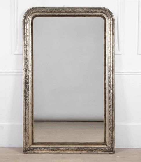 19th Century French Silvered Wall Mirror