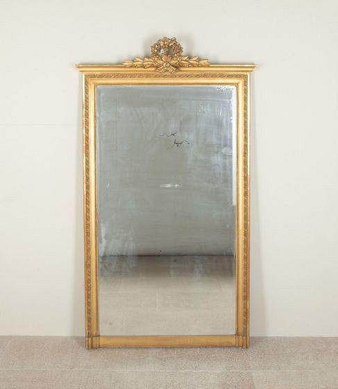 19th Century French Gilt Over Mantle Mirror