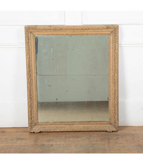 19th Century French Mirror in Carved Wood Frame