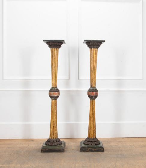 Regency Pair of Simulated Marble Torcheres