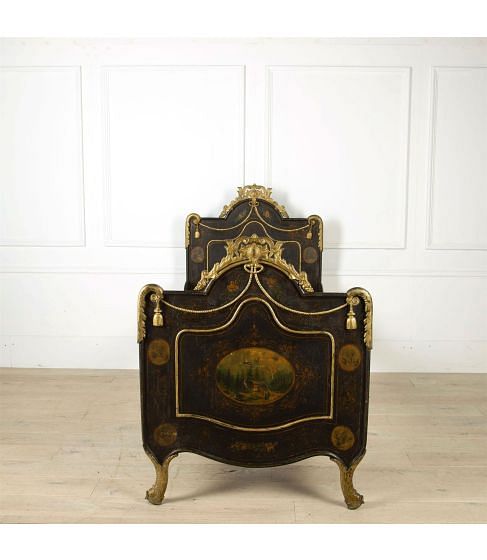 19th Century French Napoleon III Painted Iron Bed