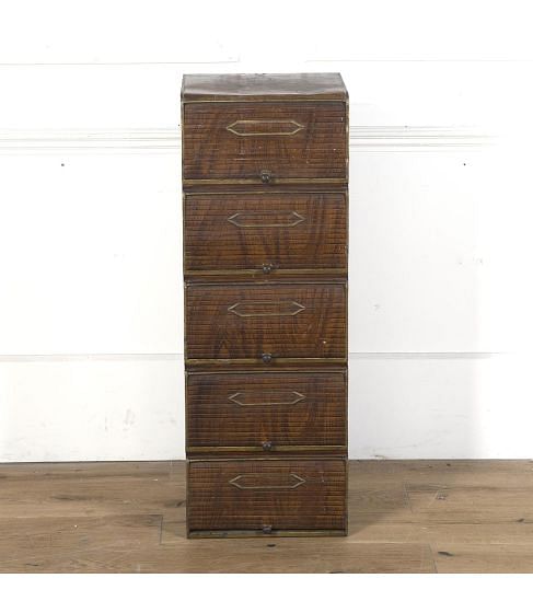 Tambour Painted Tin Filing Cabinet