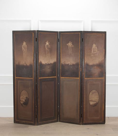 19th Century 'Pierrot' Four-Fold Screen
