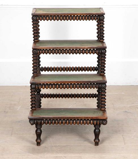 Set of 19th Century Italian Bobbin Library Steps