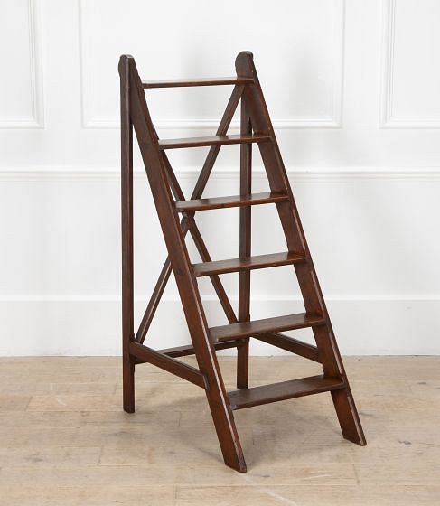 French 19th Century Library Steps in Oak