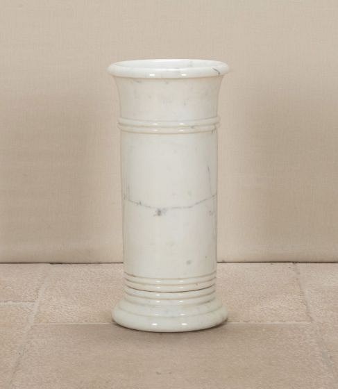 20th Century French White Marble Umbrella Stand