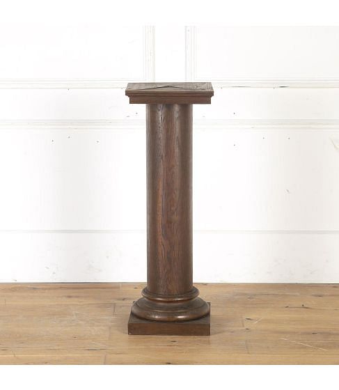Late 19th Century Turned Oak Column