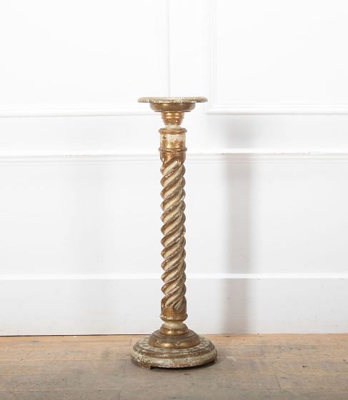 20th Century Italian Carved Wood Torchiere Stand