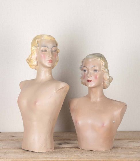 Two 20th Century Belgian Plaster Mannequins by Novita