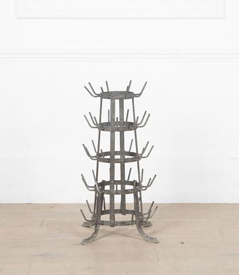 Small 20th Century French Metal Bottle Drying Rack