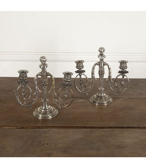 Pair of 19th Century Neoclassical Revival Candle Sticks
