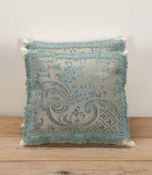Pair of 20th Century Italian Fortuny Carnavalet Cushions
